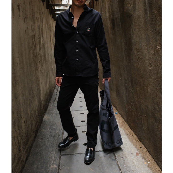 era-won เสื้อเชิ้ต ทรงปกติ Oxford Shirt collection “ART TOY" แขนยาว คอปก สี Black 