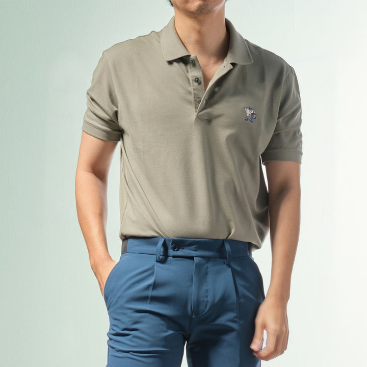 era-won เสื้อโปโลแขนสั้น ทรงสลิม Polo collection “ART TOY" สี Light Grey 