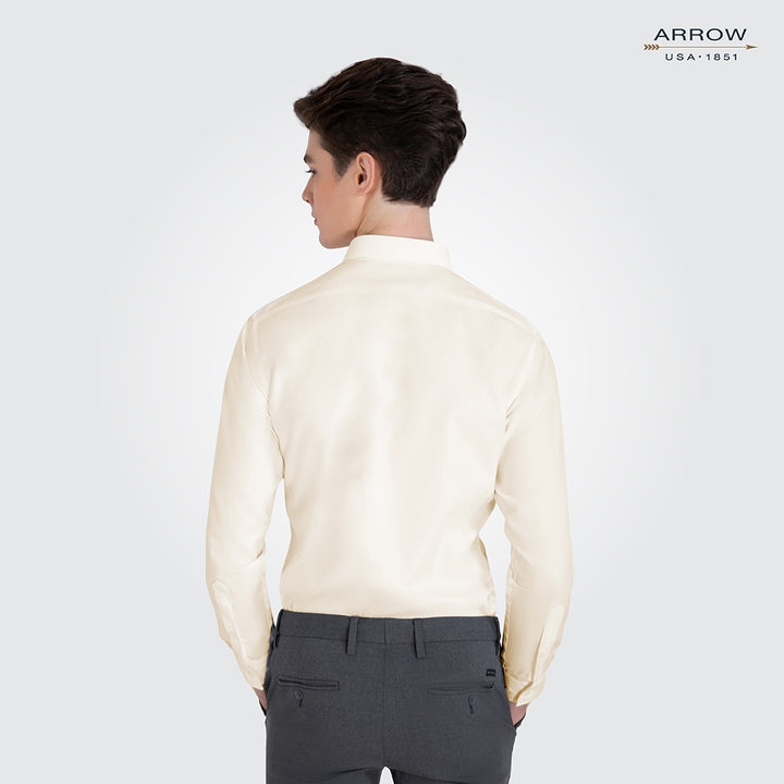 ARROW เสื้อเชิ้ต Non Iron แขนยาว ทรง Slim สีเหลือง MABS801-YE 