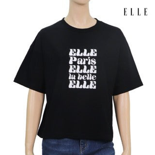 ELLE เสื้อยืด T-SHIRT ผ้า COTTON แขนสั้น ทรง CROP สกรีนลายกราฟฟิค รุ่น W3K702 ICCSHOPPING