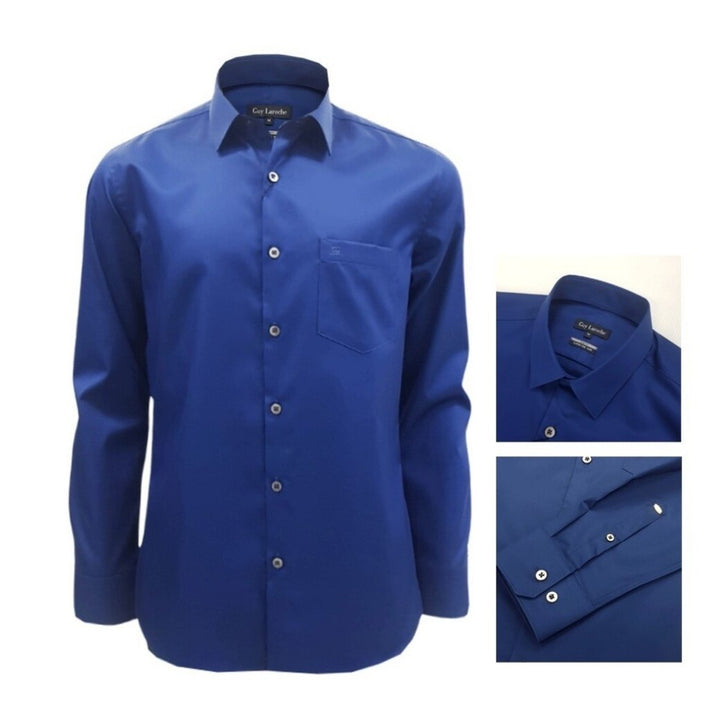 Guy Laroche เสื้อเชิ้ตแขนยาว เนื้อผ้า 100% Cotton รุ่น PRESTIGE SHIRT ทรง SLIM FIT (BAP6270A5BU) 