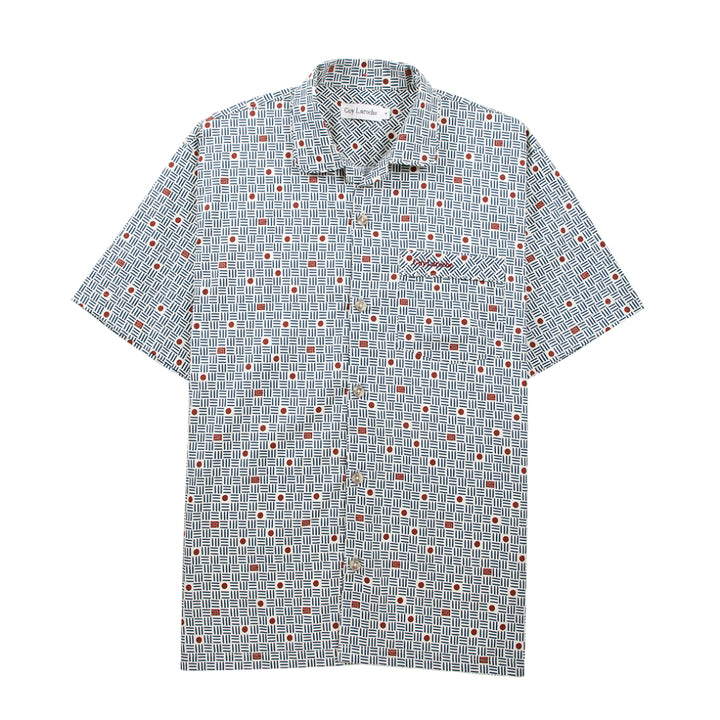 Guy Laroche ชุดนอนแขนสั้น ขายาว คอปก Cotton Print สัมผัสนุ่ม บางเบา สีครีม (JPP5971W4CR) 