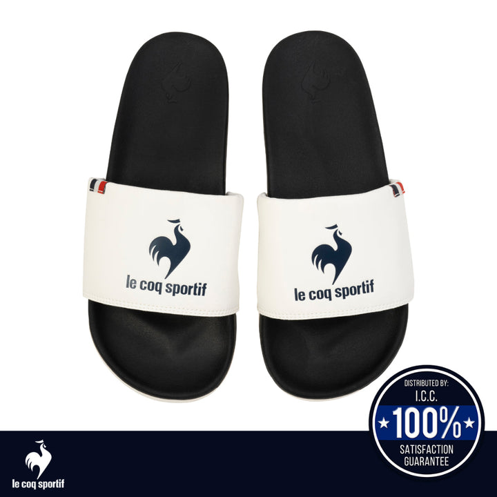 le coq sportif รองเท้าแตะชาย-หญิง รุ่น LCS SLIDE สีขาว-ดำ (รองเท้า, sandals, Sport, Unisex, lecoq) ICCSHOPPING