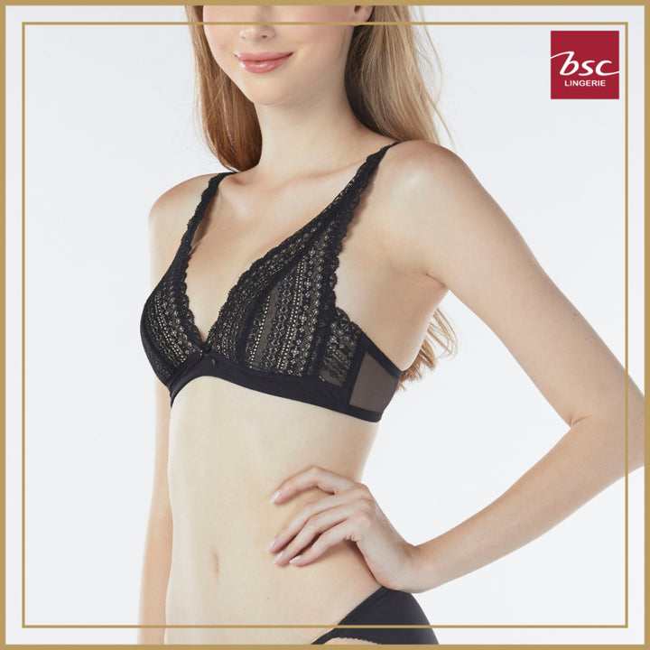 BSC Lingerie ชุดชั้นในลูกไม้เซ็กซี่ บราไร้โครง ทรงสามเหลี่ยม มีให้เลือก 3 สี  รุ่น BB3333_R25