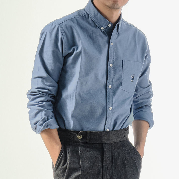era-won เสื้อเชิ้ต ทรงปกติ Oxford Shirt collection “ART TOY" แขนยาว คอปก สี Stone 