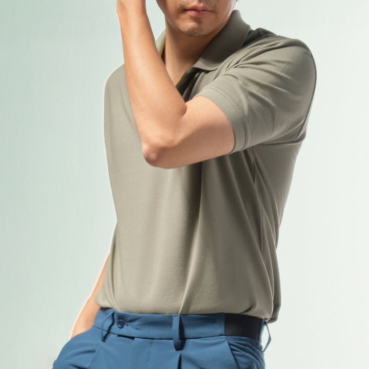 era-won เสื้อโปโลแขนสั้น ทรงสลิม Polo collection “ART TOY" สี Light Grey 