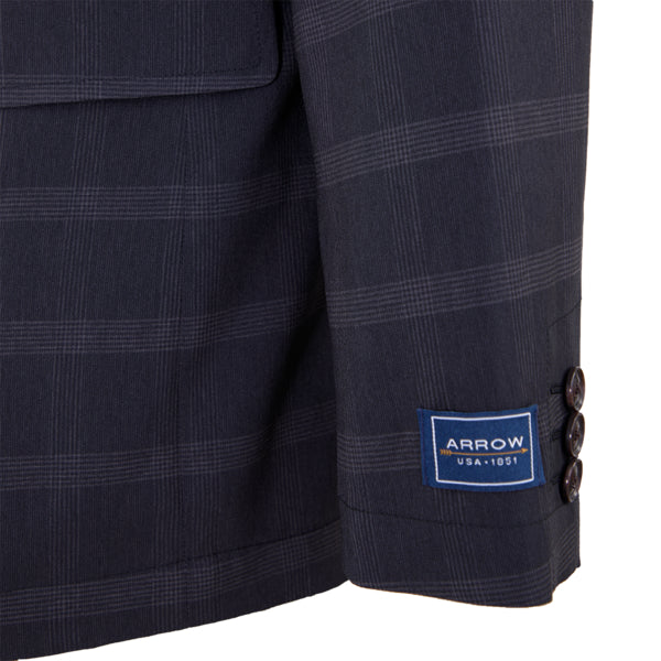 ARROW PROFREX SUIT JACKET เบา สบาย ไม่ยับ แค่ลูบก็เรียบ - เสื้อสูท แขนยาว ทรง SMART ลายตารางสีเทา MUCM168-GY 