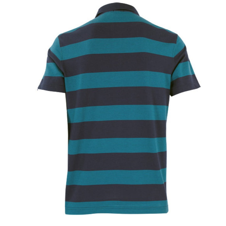 ARROW STRIPED COTTON POLO เสื้อโปโล ผ้าลายทาง สีเขียวกรม ทรง Smart MPCM218-NV 