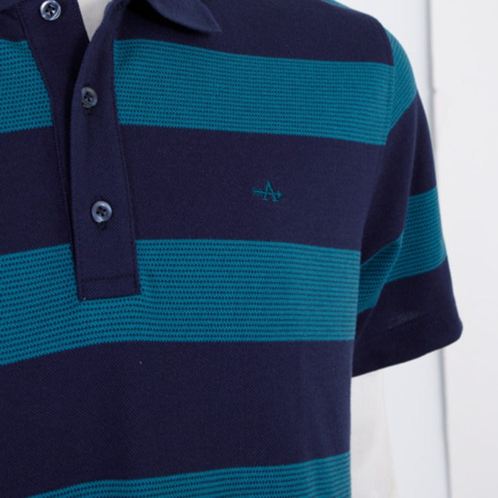 ARROW STRIPED COTTON POLO เสื้อโปโล ผ้าลายทาง สีเขียวกรม ทรง Smart MPCM218-NV 