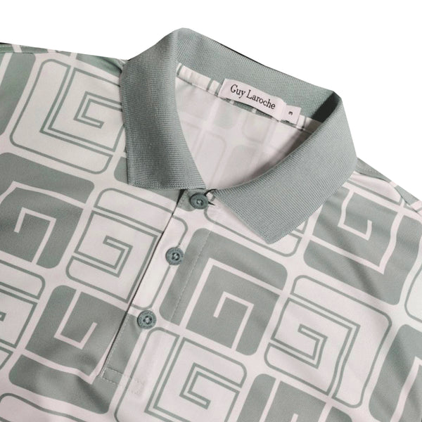 Guy Laroche เสื้อโปโลแขนสั้น พิมพ์ลาย ทรง EXTRA FIT รุ่น BKL7300W4 - สีเขียว 