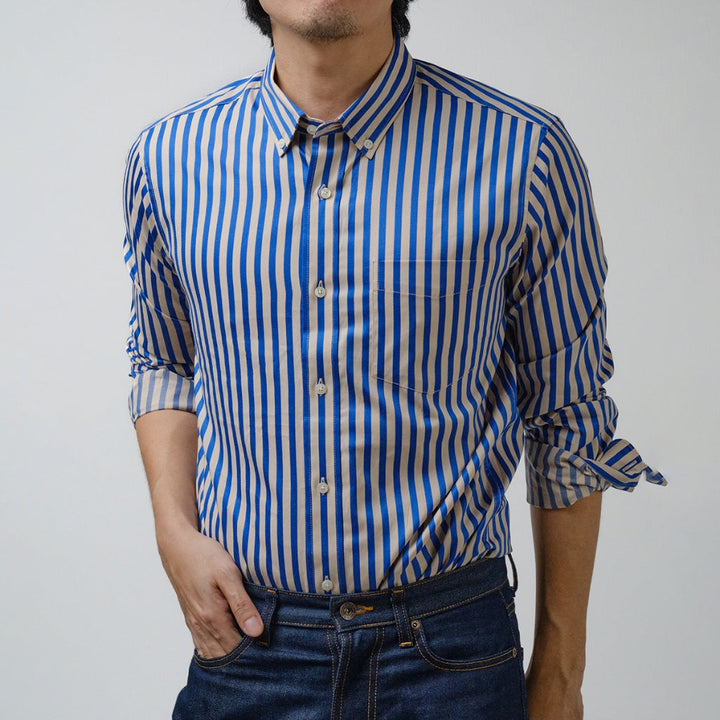 era-won เสื้อเชิ้ต ทรงปกติ รุ่น Dress Shirt Striped สี Smith and blue ICCSHOPPING