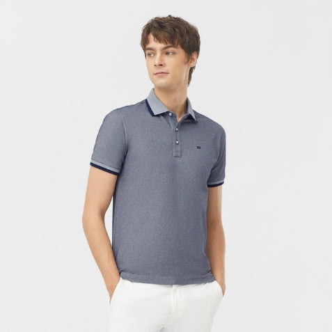 Guy Laroche เสื้อโปโลแขนสั้น สีพื้น ทรง EXTRA FIT รุ่น BKL6300A5NV - สีกรมท่า 