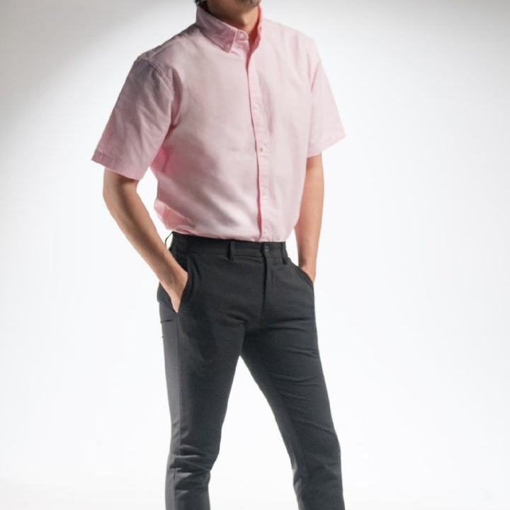 era-won เสื้อเชิ้ต รุ่น OXFORD SHORT-SLEEVED SHIRT สี Pink club ICCSHOPPING