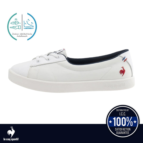 le coq sportif รองเท้าผู้หญิง รุ่น LCS FOURCHE SHORT สีขาว (รองเท้าผ้าใบสีขาว, รองเท้าแฟชั่น) Le Coq Sportif