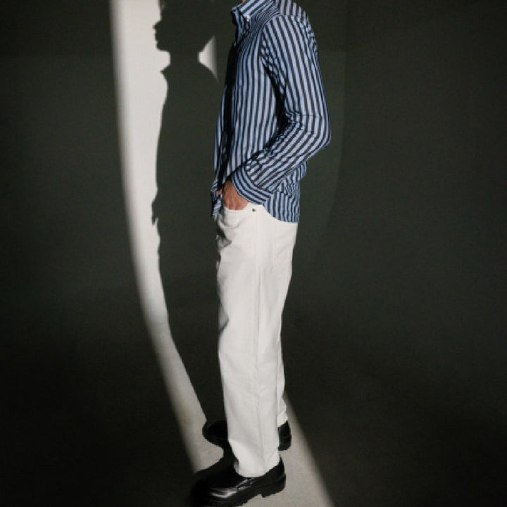 era-won กางเกงยีนส์ Baggy denim ERW collection สี ยีนส์ขาว - White dog ICCSHOPPING