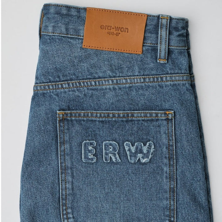 era-won กางเกงยีนส์ Baggy denim ERW collection สี ยีนส์ฟอกอ่อน - Street wash ICCSHOPPING
