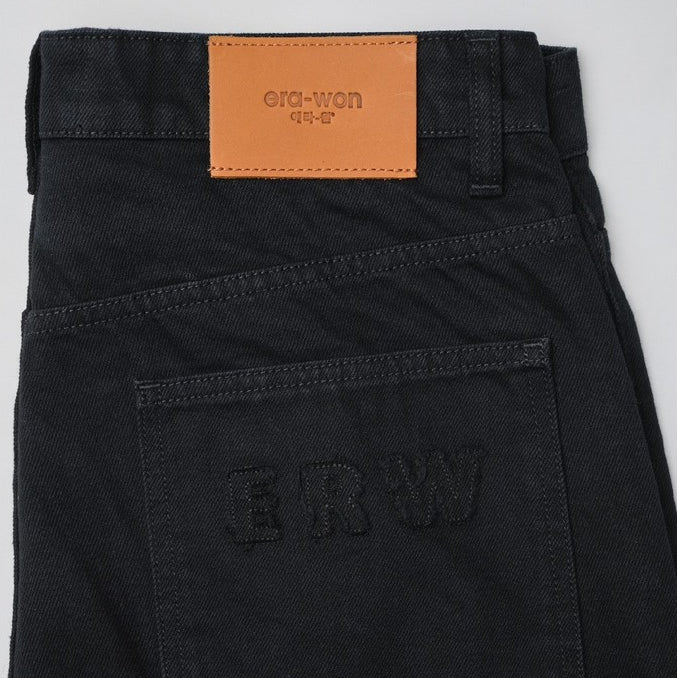 era-won กางเกงยีนส์ Baggy denim ERW collection สี ยีนส์ดำ - Black dog ICCSHOPPING