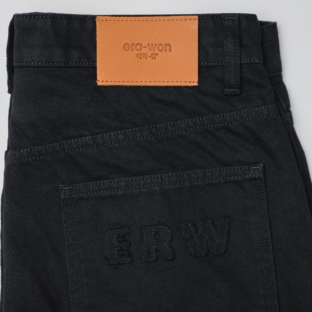 era-won กางเกงยีนส์ Baggy denim ERW collection สี ยีนส์ดำ - Black dog ICCSHOPPING