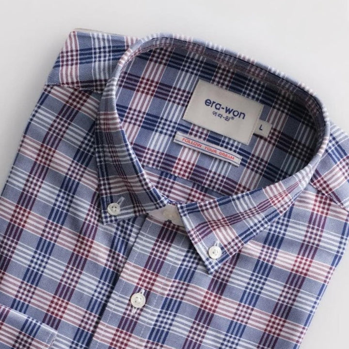 era-won Premium Quality เสื้อเชิ้ต คอปก Dress shirt  แขนยาว สี Uncensored Blue ICCSHOPPING