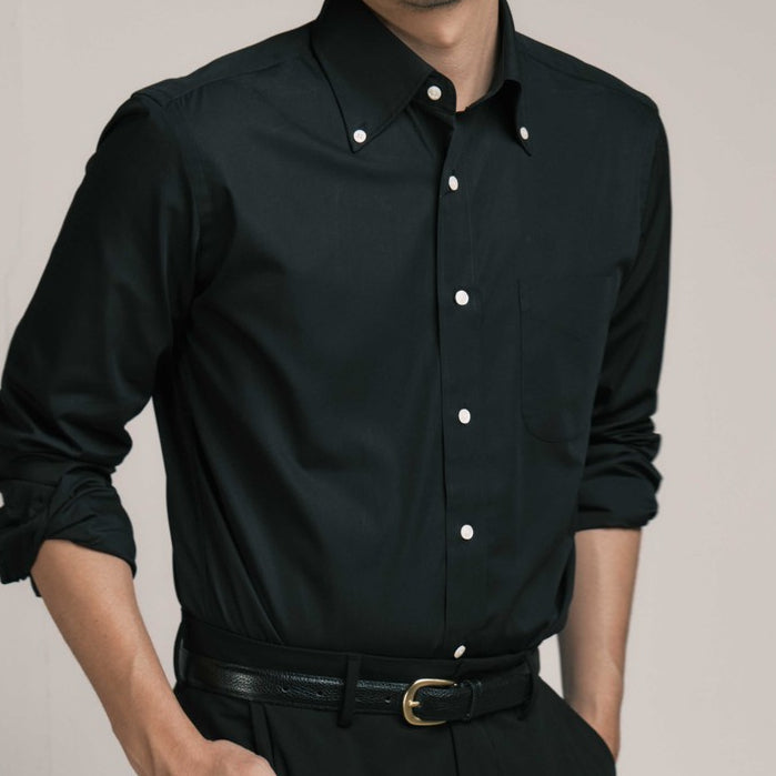 era-won ALTERNATIVE SHIRT - HIGHT ROLL BUTTON DOWN เสื้อเชิ้ตคอปก สี Black era-won