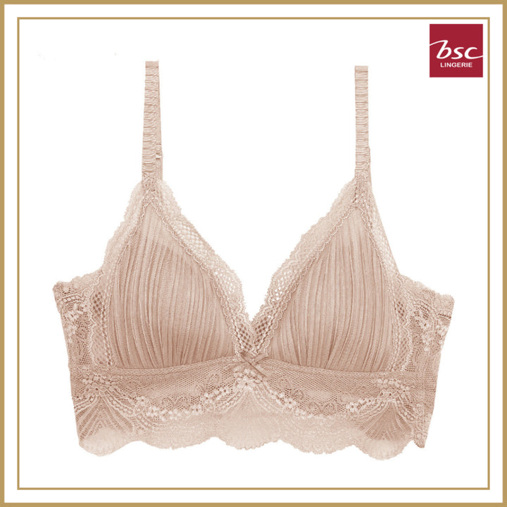 BSC Lingerie ชุดชั้นในเซ็กซี่ลูกไม้ ไร้โครง ผ้าพลีท ผสมลูกไม้ มีให้เลือก 3 สี - BB3387_R25