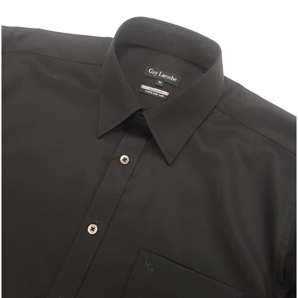Guy Laroche เสื้อเชิ้ตทำงานแขนยาวทรง REGULAR FIT เนื้อผ้า100% Cotton สีดำ 