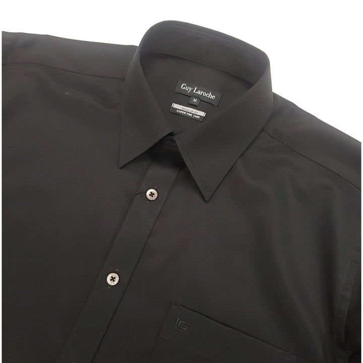 Guy Laroche เสื้อเชิ้ตทำงานแขนยาวทรง REGULAR FIT เนื้อผ้า100% Cotton สีดำ 