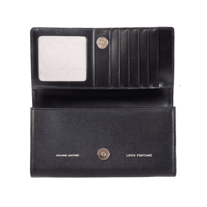 Louis Fontaine กระเป๋าสตางค์แบบยาว 2 พับ รุ่น DELLA - สีดำ 