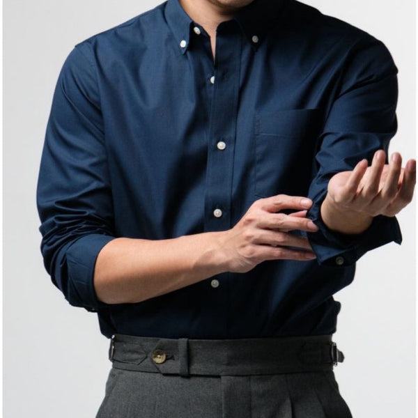 era-won เสื้อเชิ้ต ทรงปกติ Ultrafine Dresshirt แขนยาว สี Double Blue (ป้ายใหม่) ICCSHOPPING