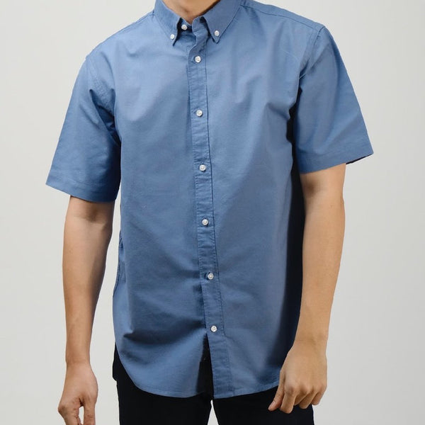 era-won เสื้อเชิ้ต รุ่น OXFORD SHORT-SLEEVED SHIRT สี Normal Blue ICCSHOPPING