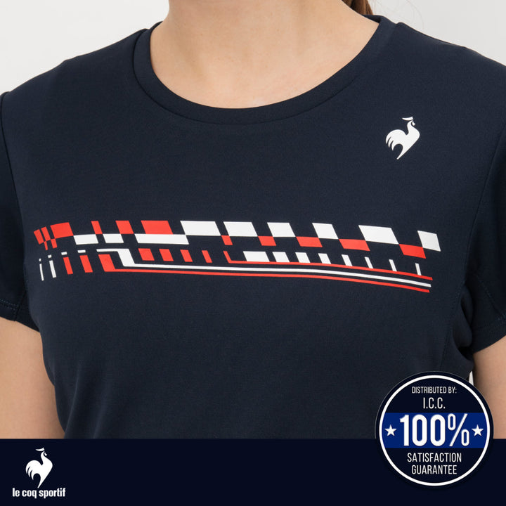 le coq sportif เสื้อเทนนิส กัน UV (UPF15) ผู้หญิง สีกรม (T-shirt, เสื้อยืด, เสื้อออกกำลังกาย,เทนนิส) ICCSHOPPING