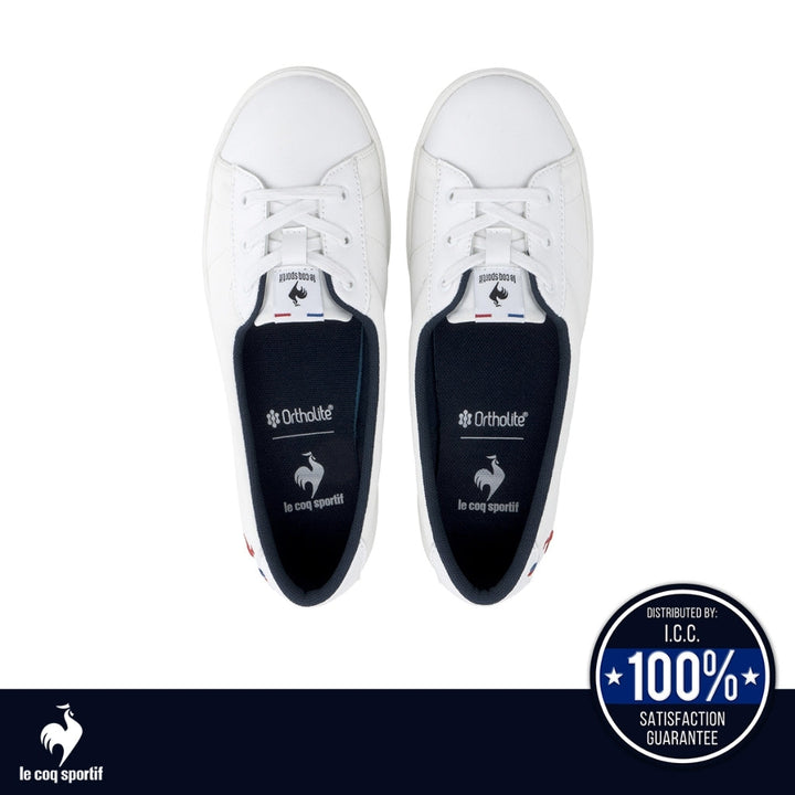 le coq sportif รองเท้าผู้หญิง รุ่น LCS FOURCHE SHORT สีขาว (รองเท้าผ้าใบสีขาว, รองเท้าแฟชั่น) Le Coq Sportif