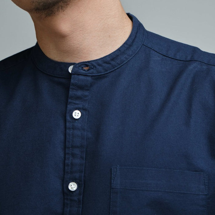 era-won เสื้อเชิ้ต ทรงปกติ Oxford Shirt แขนยาว คอจีน สี Navy ICCSHOPPING