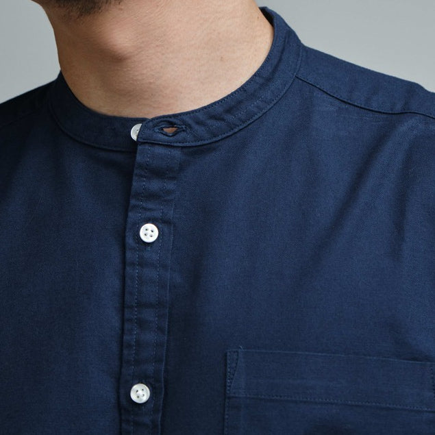 era-won เสื้อเชิ้ต ทรงปกติ Oxford Shirt แขนยาว คอจีน สี Navy ICCSHOPPING