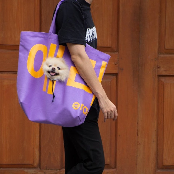 era-won กระเป๋าผ้า Jumbo tote dog (limited edition) KOREA BAG สี Purple Dog era-won