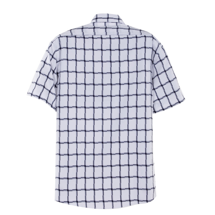 ARROW PROFREX SHIRT เบา สบาย ไม่ยับ แค่ลูบก็เรียบ - เสื้อเชิ้ต คอปก แขนสั้น ทรง SMART สีพื้นขาว ลายเทา MACM209-GY 