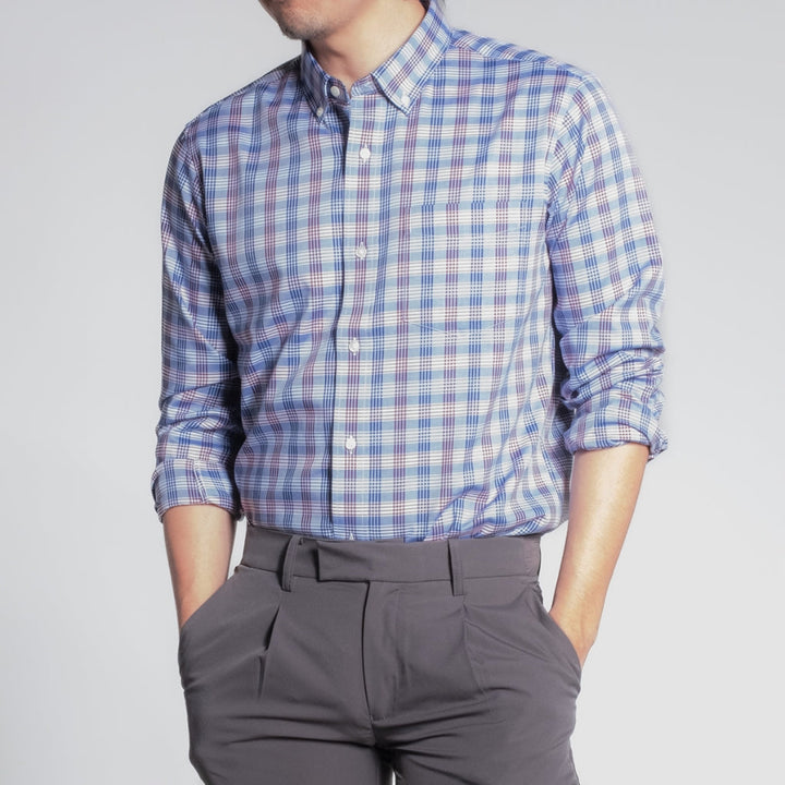era-won Premium Quality เสื้อเชิ้ต คอปก Dress shirt  แขนยาว สี Uncensored Blue ICCSHOPPING