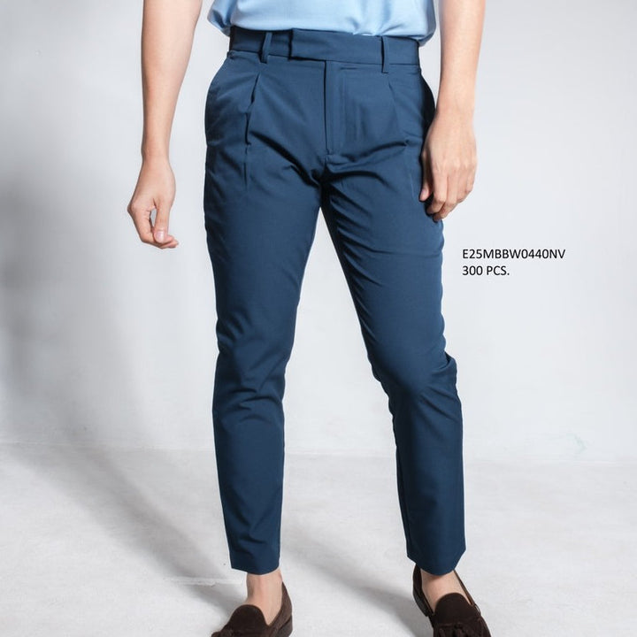 era-won กางเกง รุ่น GOLF FABRIC (065)  ทรงกระบอกเล็ก ขาเต่อ เอวยางยืด สี Navy ICCSHOPPING