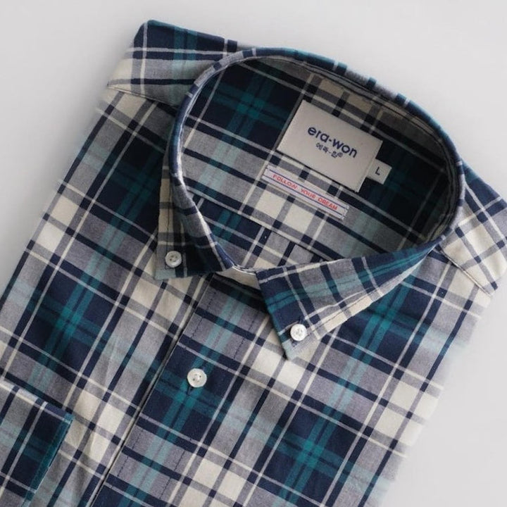 era-won Premium Quality เสื้อเชิ้ต คอปก Dress shirt Regular Shirt แขนยาว สี Sky Dumbo ICCSHOPPING