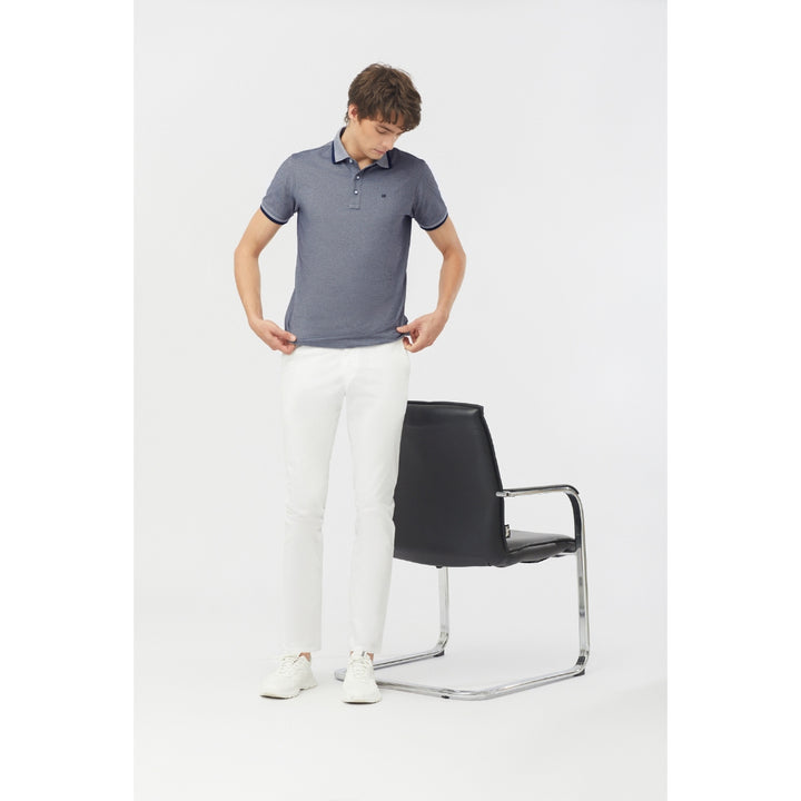 Guy Laroche เสื้อโปโลแขนสั้น สีพื้น ทรง EXTRA FIT รุ่น BKL6300A5NV - สีกรมท่า 