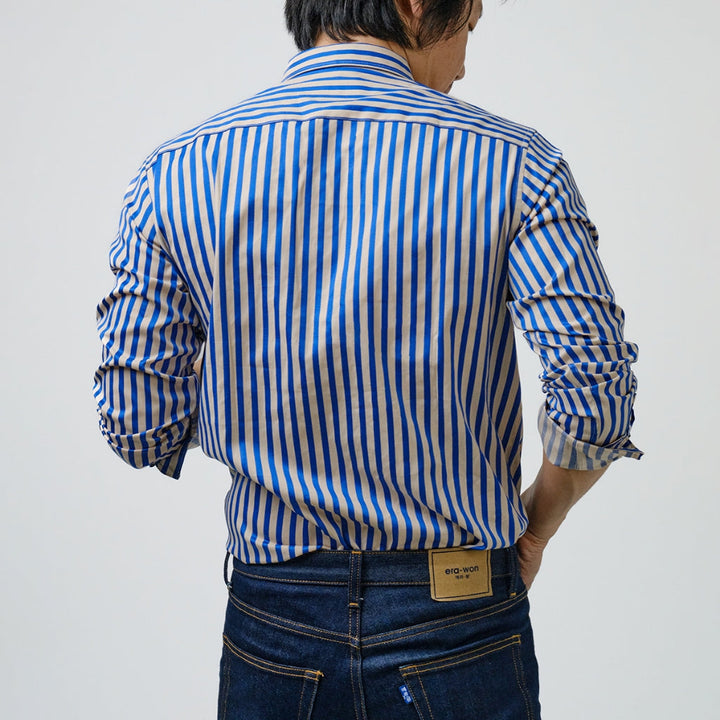 era-won เสื้อเชิ้ต ทรงปกติ รุ่น Dress Shirt Striped สี Smith and blue ICCSHOPPING