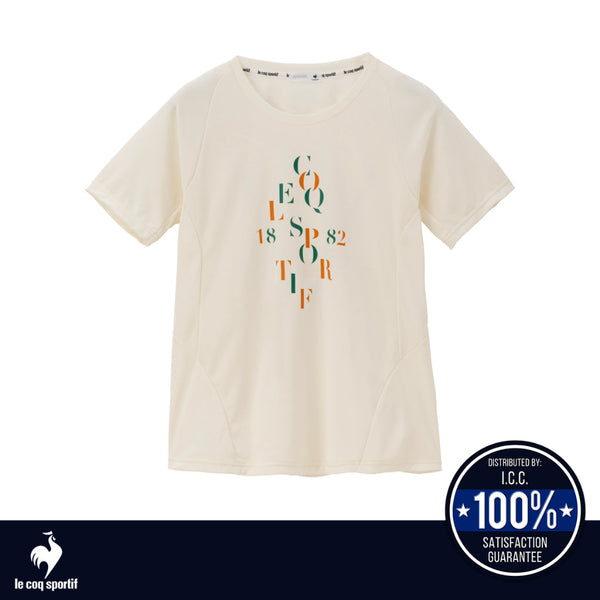 เสื้อเทรนนิ่งลดคราบเหงื่อ ออกกำลังกาย ผู้หญิง สีขาว (T-shirt, เสื้อยืด, เสื้อออกกำลังกาย, lecoq) ICCSHOPPING