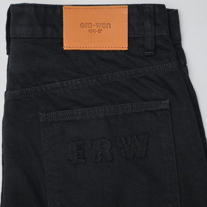 era-won กางเกงยีนส์ Baggy denim ERW collection สี ยีนส์ดำ - Black dog ICCSHOPPING