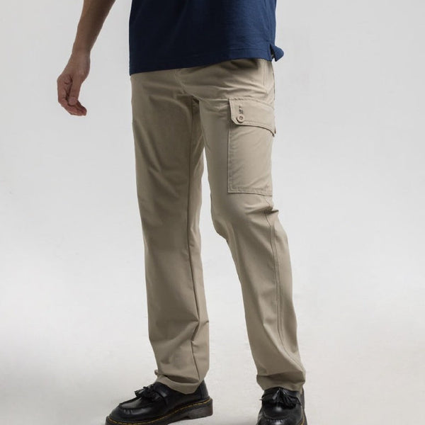 era-won Golf Fabric Cargo Pants มีกระเป๋าข้าง  ทรงกระบอกตรง สี Mustard cargos ICCSHOPPING