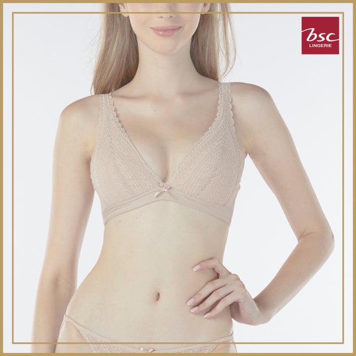 BSC Lingerie ชุดชั้นในลูกไม้เซ็กซี่ บราไร้โครง ทรงสามเหลี่ยม มีให้เลือก 3 สี  รุ่น BB3333_R25
