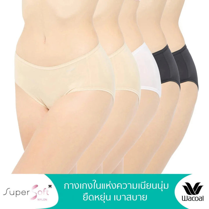 Wacoal Panty Half Super Soft กางเกงใน ครึ่งตัว 1 Pack 3 pcs รุ่น WU3992/WU3F92 Wacoal