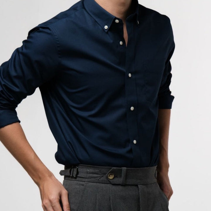 era-won เสื้อเชิ้ต ทรงปกติ Ultrafine Dresshirt แขนยาว สี Double Blue (ป้ายใหม่) ICCSHOPPING