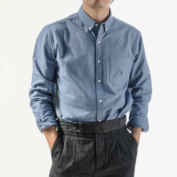 era-won เสื้อเชิ้ต ทรงปกติ Oxford Shirt collection “ART TOY" แขนยาว คอปก สี Stone 