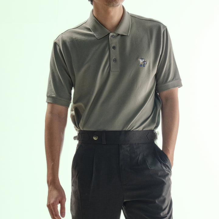 era-won เสื้อโปโลแขนสั้น ทรงสลิม Polo collection “ART TOY" สี Light Grey 
