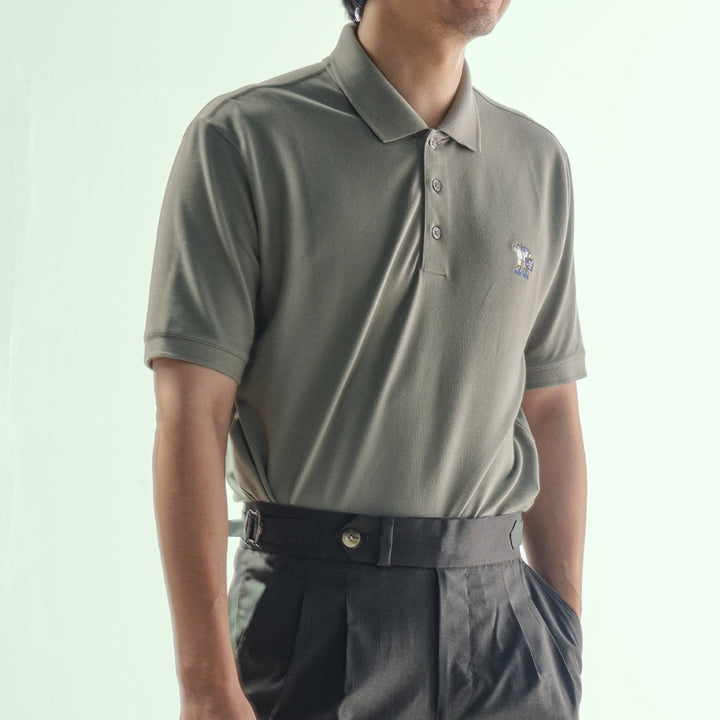 era-won เสื้อโปโลแขนสั้น ทรงสลิม Polo collection “ART TOY" สี Light Grey 